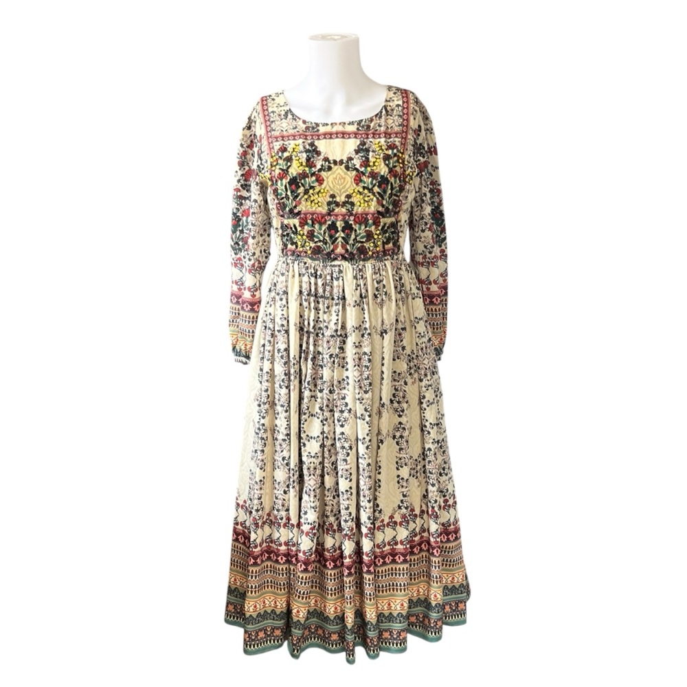 NEW Bhanuni by Jyoti Far Fields Midi Dress Anthropologie Beaded Indian Size 0